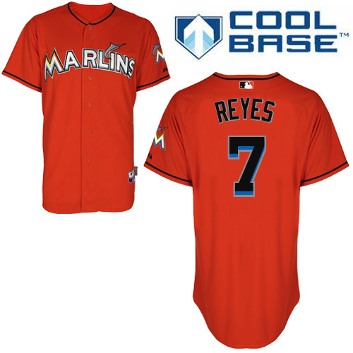 Discounted Miami Marlins 2012 #7 Jose Reyes Orange Baseball MLB Jersey